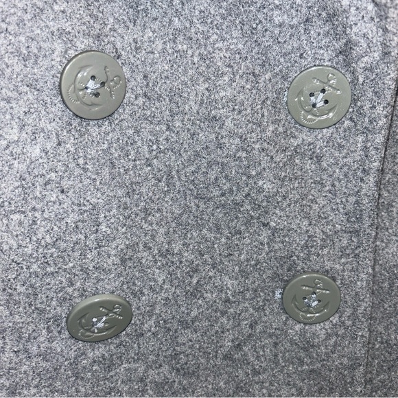 Alpha Industries Navy Wool Peacoat in Gray Size Large Anchor Buttons NWOT - Picture 3 of 8